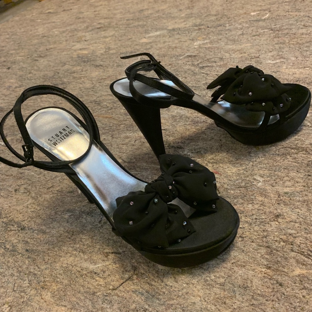 Stuart Weitzman Platform Sandals With Bow - image 1